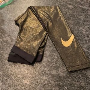 Nike Dri-Fit Gold Metallic Leggings
